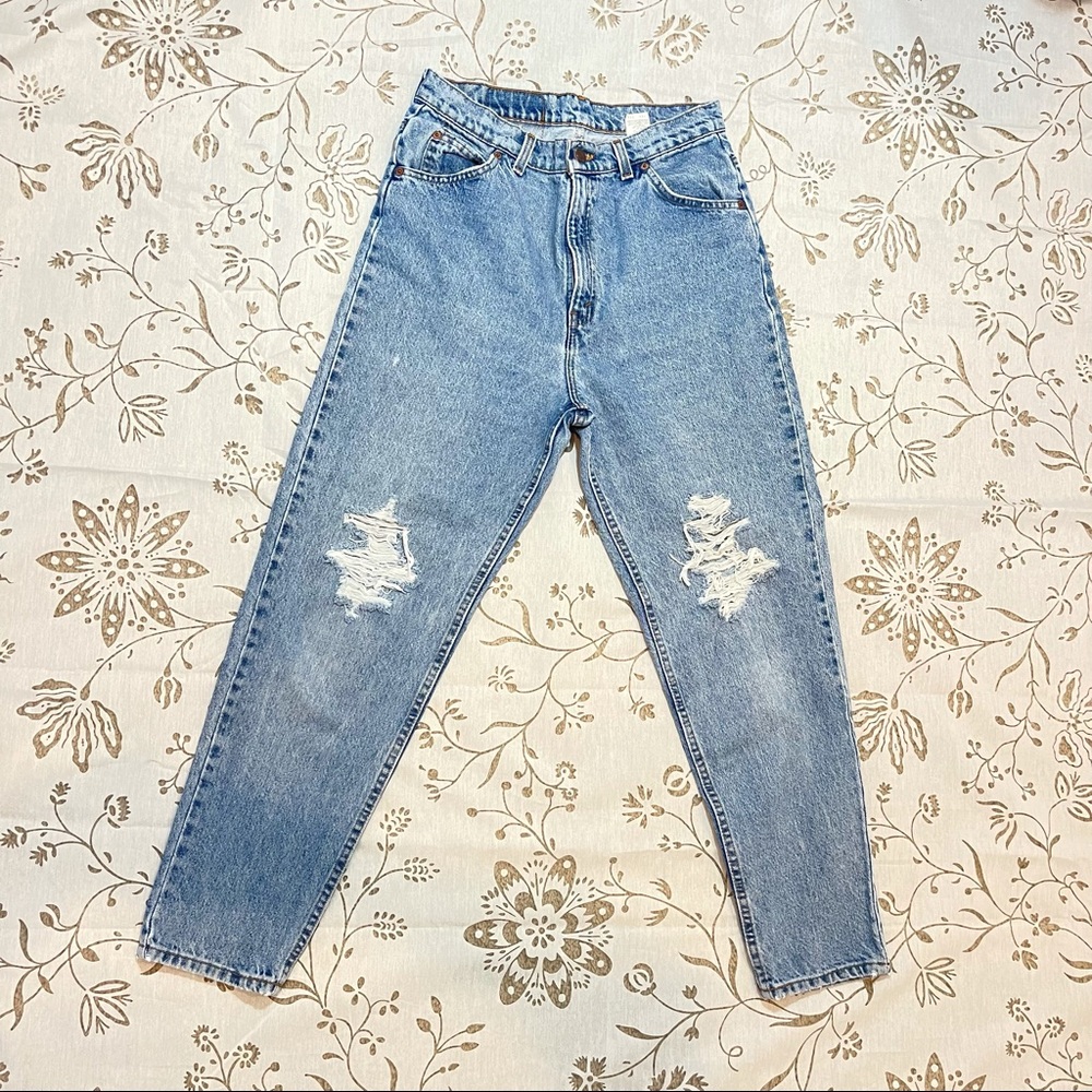 RARE Levi 921 Straight Tapered Mom Jean Orange Tab